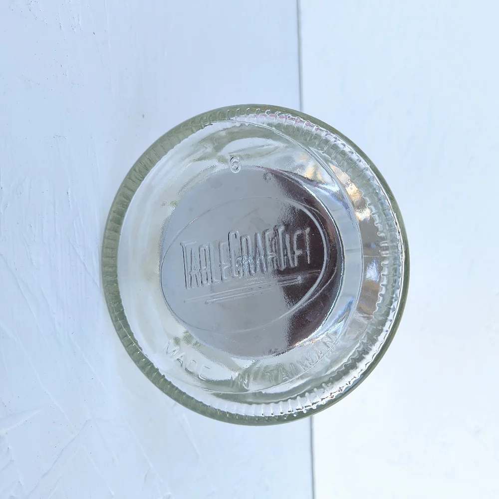 TABLE CRAFT | Vintage Glass Straw Dispenser Jar with Silver Lid & Handle